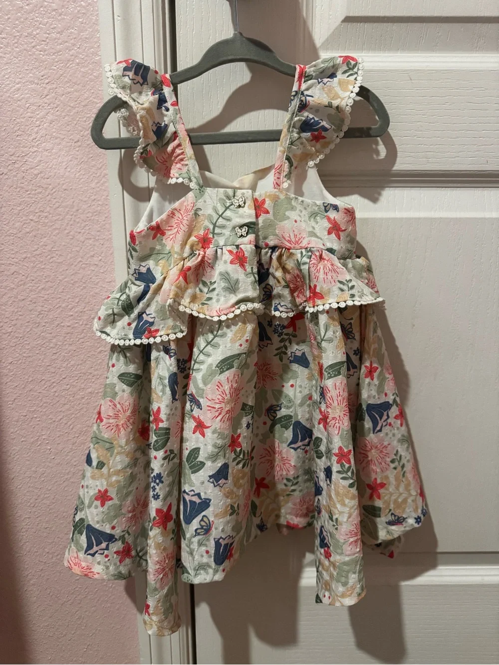 Tommy Bahama Floral Ruffle Sundress — Pink, Blue & Green